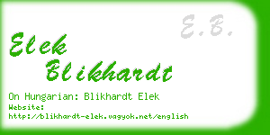 elek blikhardt business card